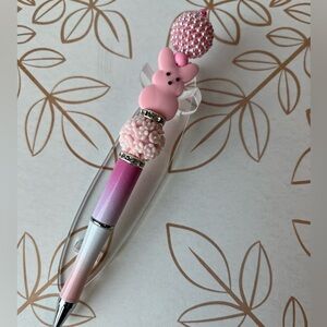 Handmade PEEPS Bunny PINK Beaded Pen